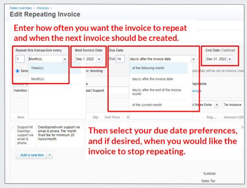 Nuts and Bolts: Repeating Invoices | Level and True Accounting Services ...